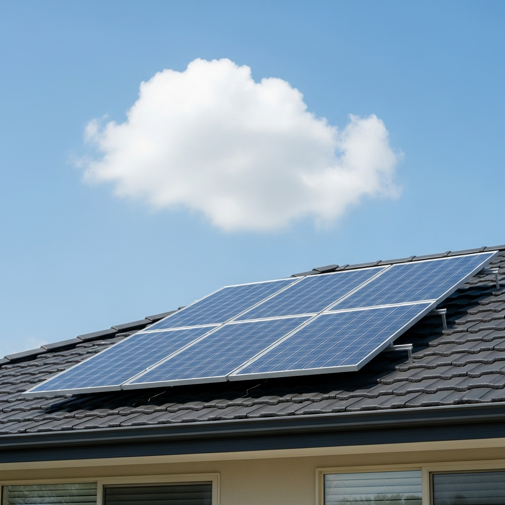 Maison équipée de panneaux solaires